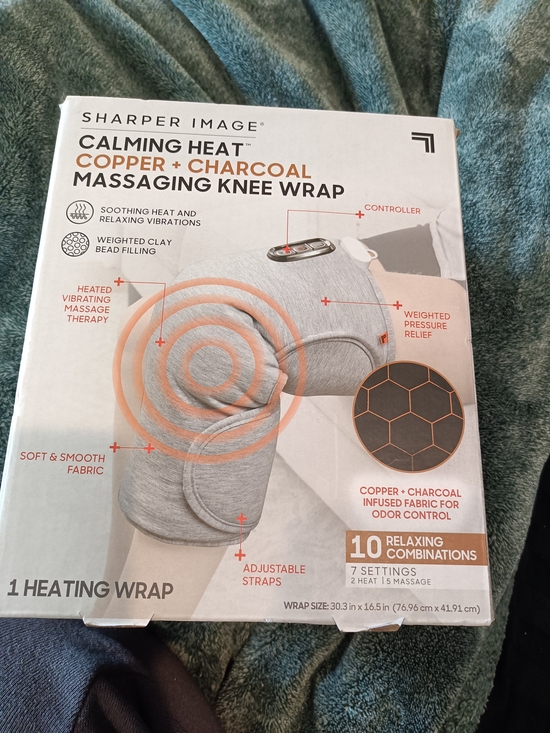 Sharper Image Other - Sharper Image Calming Heat Copper + Charcoal Massaging Knee Wrap - Gray